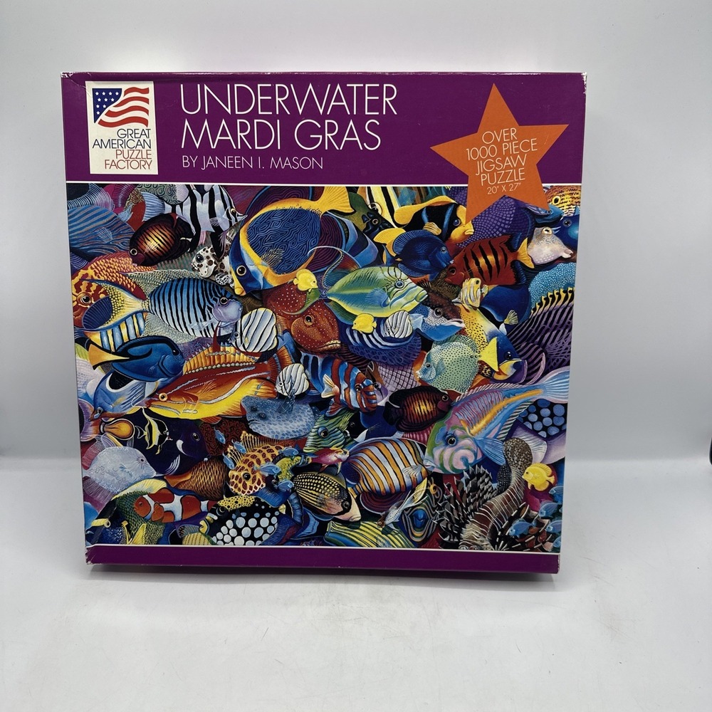 Great American Puzzle Factory Underwater Mardi Gras 1000 Piece Jigsaw Fish 1994